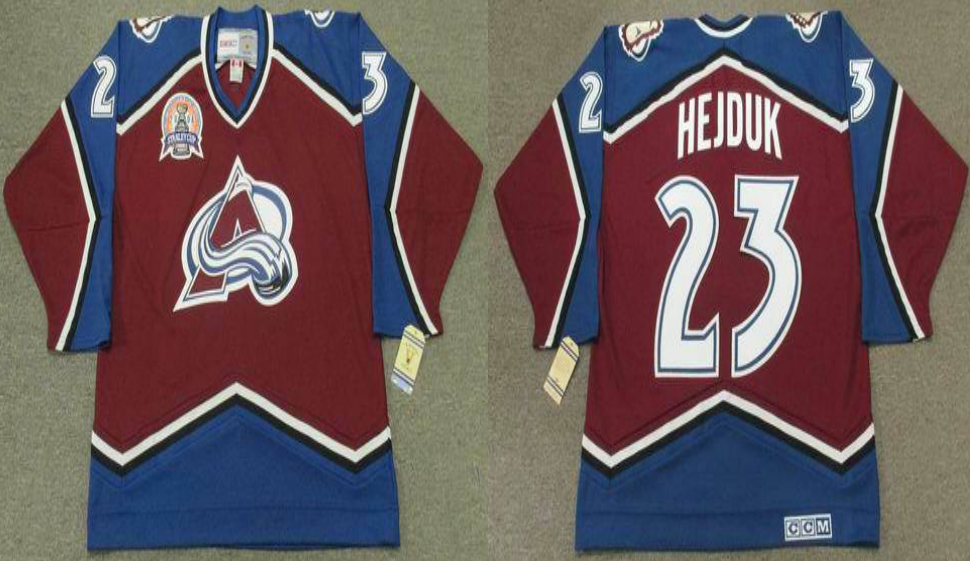 2019 Men Colorado Avalanche 23 Hejduk red CCM NHL jerseys